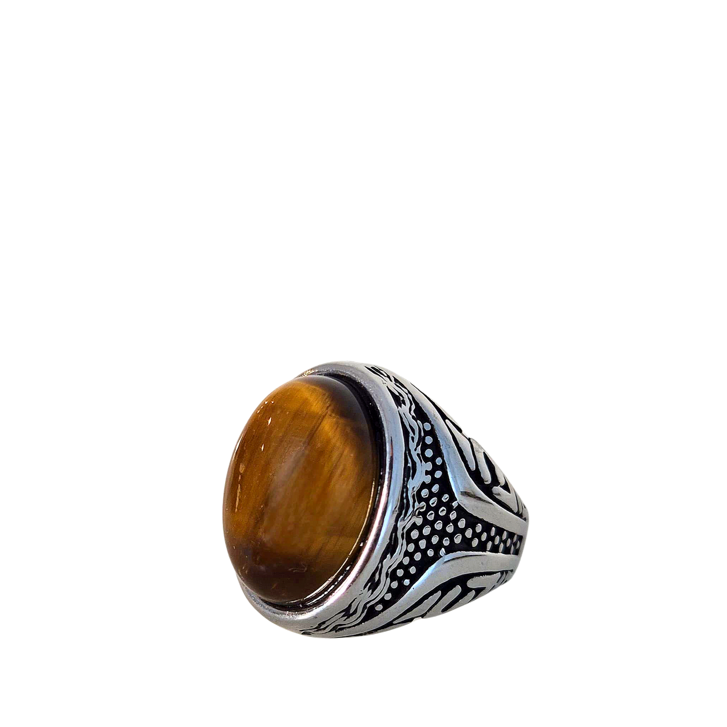 Anillo Ojo de Tigre – Fuerza y Equilibrio | Acero Inoxidable 316