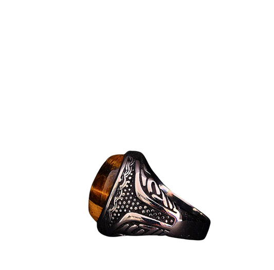 Anillo Ojo de Tigre – Fuerza y Equilibrio | Acero Inoxidable 316