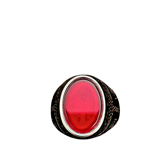 Anillo Ónix Rojo – Vitalidad y Enraizamiento | Acero Inoxidable 316