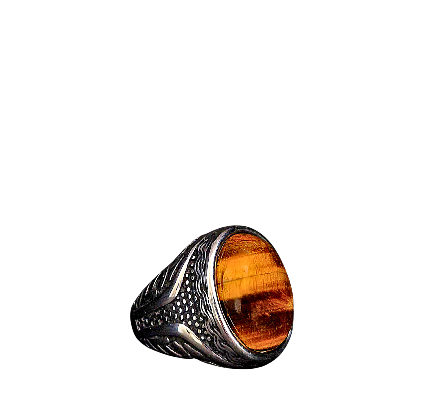 Anillo Ojo de Tigre – Fuerza y Equilibrio | Acero Inoxidable 316