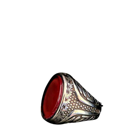 Anillo Ónix Rojo – Vitalidad y Enraizamiento | Acero Inoxidable 316
