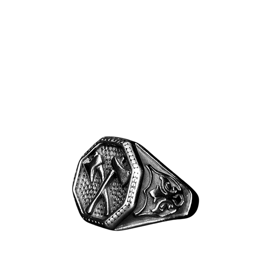 Anillo Hachas Cruzadas – Fuerza y Protección | Acero Inoxidable 316