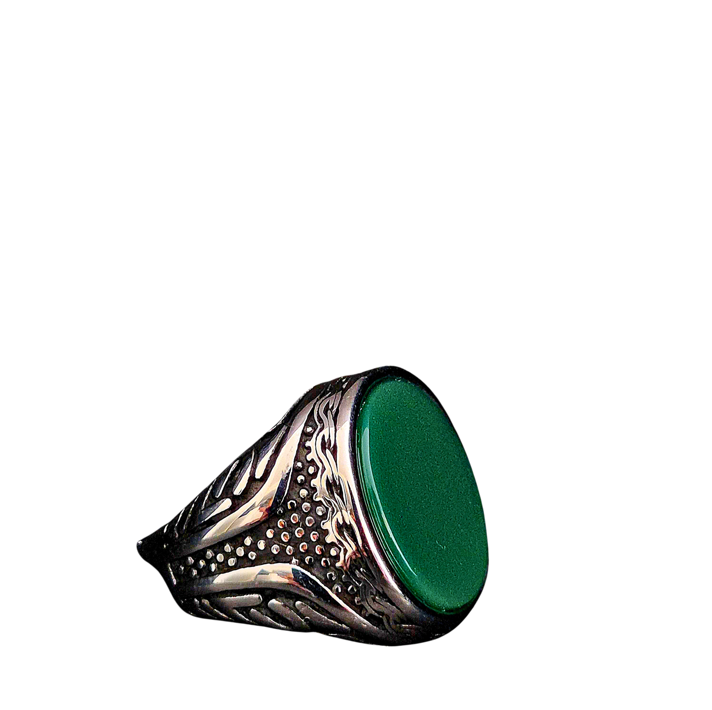 Anillo Ónix Verde – Calma y Renovación | Acero Inoxidable 316