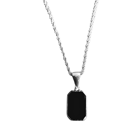 Collar Ónix Negro – Protección, Fortaleza y Enraizamiento | Acero Inoxidable 316