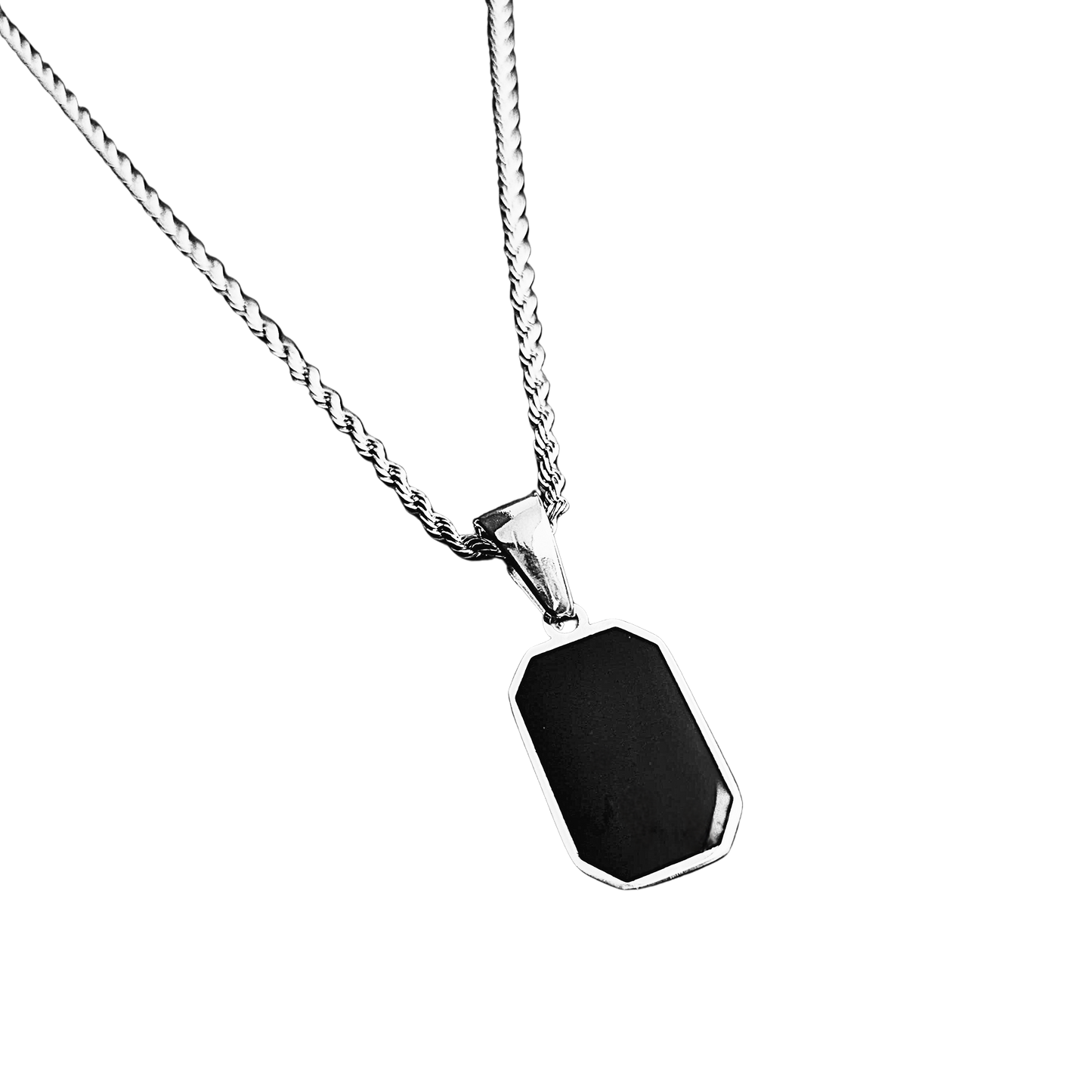 Collar Ónix Negro – Protección, Fortaleza y Enraizamiento | Acero Inoxidable 316